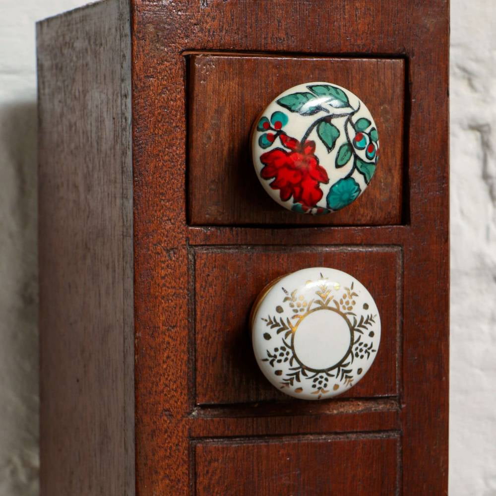 Set of Six Ceramic Plucks Cabinet Knobs by Trinca-Ferro