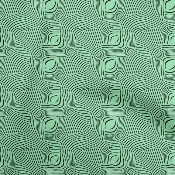 oneOone Polyester Spandex Mint Green Fabric Moire Quilting Supplies Print Sewing Fabric By The Yard 56 Inch Wide