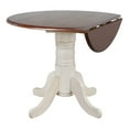 thumbnail image 3 of Andrews 3-Piece Round Wood Top Distressed Antique White With Chestnut Brown Dining Set With Napoleon Chairs, 3 of 7