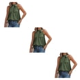 thumbnail image 4 of Minnieouse Blusa sin mangas Estética Chifón Cómodo Bowknot Camisa Boda Aniversario Club Top Viajes Ropa de verano Verde M Verde M 3piezas Minnieouse CBP250968, 4 of 6