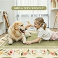 thumbnail image 6 of Lahome 2'x3' Boho Floral Washable Small Rug,Ultra-Thin Scalloped Rug, Non-Slip & Stain Resistant,Soft Low-Pile Mat for Kitchen, Bathroom, Bedroom Front Door Indoor Entrance (2x3ft,Green), 6 of 10