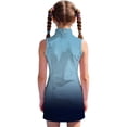 thumbnail image 4 of CAIVO Child Girls Athletic Dress Summer Fashion Gradient Sleeveless Zipper Stand Collar Kids Mini Tennis Shift Dresses For Sportswear, 4 of 5