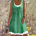 thumbnail image 1 of Women's A-Line Dress Sleeveless Spring Summer Casual Patchwork Print Knee Length Dress Fashion 3D Printing Denim Print Dress4XL Gao Jinjia LED, 1 of 2