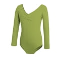 thumbnail image 4 of Girls' Solid Color Long Sleeved Round Neck Dance Practice Uniform Medium And Large Children's Jumpsuit, 4 of 7