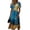 Blue, variant on Halloween Ghost Floral Print Dress for Women, Short Sleeve V-Neck Midi Swing Dress, Casual Boho Party Maxi, 1 Piece Beige L
