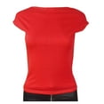 thumbnail image 1 of T-shirt Court Aguichant pour Femmes, Dos Nu, Manches Courtes, Coupe Ajustée, Col Rond, Été, Décontracté, Style Y2K; T-Shirts Aguichant Décontractés à Manches Courtes, Col Rond, Été, Coupe Ajustée pour Femmes, 1 of 5