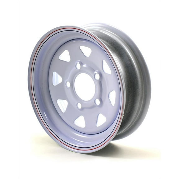 Recstuff 12x4 5-Lug on 4.5" White Spoke Steel Trailer Wheel Rim