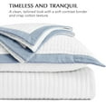 thumbnail image 4 of EVERGRACE Cotton Border Frame Tack-Stitch Quilt Bedding Set Queen Size, Coastal Oversized 3 Pieces Lightweight Bedspread Coverlet for All Season, with 2 Matching Shams, Blue Linen, 4 of 8