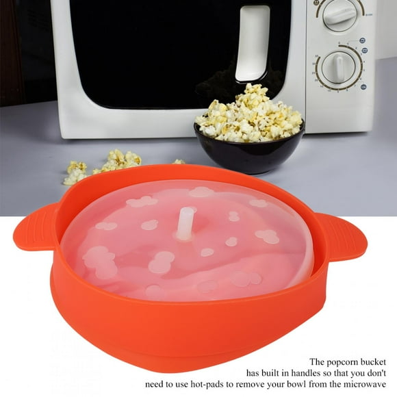 And Safe Popcorn Bucket With Lid, Red Popcorn Maker Bowl, Popcorn Bucket With Handle, For Microwave Oven