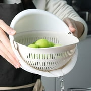 Rice Washing Machine 2 in 1 Kitchen Colander / Colander Bowl Sets Dish Soap, Vegetables, Pasta, White