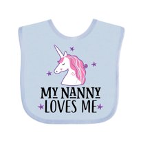 Inktastic My Nanny Loves Me Unicorn Girls Baby Bib