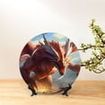 thumbnail image 6 of Salouo Ferocious Dragon Fury Pattern Bone China Decorative Plate,Holiday Decor Decorative Ceramic Plates with Stand Elegant Home DéCor for Hallway/Living Room/Bedroom-8in, 6 of 6