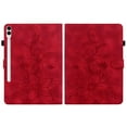 thumbnail image 5 of Case for Samsung Galaxy Tab S9 FE+ 12.4" 2023 SM-X610/SM-X616, Flower Pattern PU Leather Multi-Angle Viewing Stand Shockproof Flip Case with Card Slot, Magnetic Clasp, Pencil Slot, Red, 5 of 11