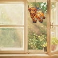 thumbnail image 4 of BingTong Ginger Highland Cow Butterfly Suncatcher Stained Glass Style Window Hanging,Farm Animal Sun Catcher Ornament For Home Window Gifts for Cow Lovers B, 4 of 9