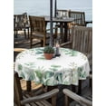 thumbnail image 2 of Outdoor Tablecloth with Umbrella Hole for Patio/Picnic/Party/Camping, Green Eucalyptus Leaves Waterproof Table Cloth Round Cover Washable, Summer Botanical Daisy Floral (Dia 54"), 2 of 8