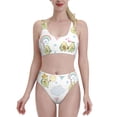 thumbnail image 2 of Picia Green Blue Avocado Women's High Waisted Bikini Scoop Neck Swimsuit Two Pieces Bathing Suit-Small, 2 of 8