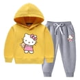 thumbnail image 5 of Hello Kitty suéter con capucha para niños + pantalones traje de otoño e invierno para niñas más ropa deportiva y de ocio cálida de terciopelo para niños, 5 of 5