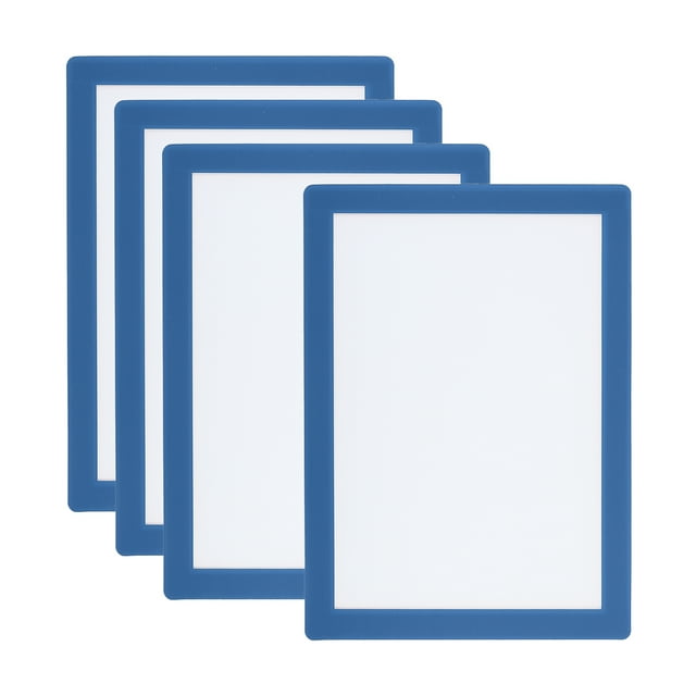 Marco de imagen magnético Uxcell de 6 x 8 pulgadas, paquete de 4, marco de foto magnético autoadhesivo para refrigerador, azul claro