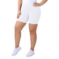 thumbnail image 5 of YOIAVAIOY Plus Size Biker Shorts for Women Ribbed Knit Stretchy High Waisted Running Workout Yoga Lounge Shorts 2026 White XXXL, 5 of 10