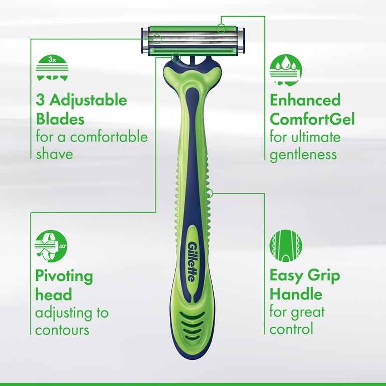 Gillette Sensor3 Sensitive Men's Disposable Razor, 7 Razors