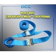 thumbnail image 3 of Mega Cargo Control 10 Pack 2" x 20' E-Track Cam Buckle Strap for Motorcycle Pick up Truck Trailer Enclosed Cargo Tie Down WLL: 833 lbs Blue, 3 of 5