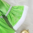 thumbnail image 5 of mgoYE Newborn Infant Baby Girl Christmas Clothes 3 6 9 12 18M Romper Dress Trim Velvet Jumpsuit Bodysuit(Green,3-6 Months), 5 of 9