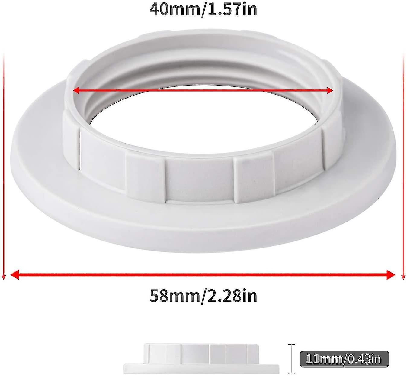 Lot De 10 Bagues D'adaptation Pour Abat-jour E14 - Anneau Réducteur En Plastique Ignifugé, Diamètre 43/27 Mm