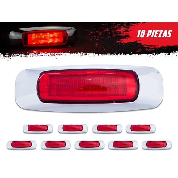 10 Plafones LED Estrobo Rojo Rectangulares TUNELIGHT-RENOVATIO 8 Leds 10 piezas
