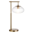 thumbnail image 3 of Evelyn&Zoe Blume 25" Tall Arc Table Lamp with Glass Shade in Brushed Brass/Seeded, 3 of 7