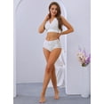 thumbnail image 5 of Unique Bargains Women's Lace Bra and Panty Sets Wire-free Bras Lingerie Set White 38 E, 5 of 6