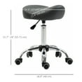 thumbnail image 3 of HOMCOM PU Leather Saddle Stool Height Adjustable Rolling Salon Chair Grey, 3 of 10