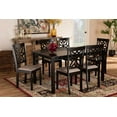 thumbnail image 7 of Baxton Studio Dallas Modern and Contemporary Sand Fabric Upholstered and Dark Brown Finished Wood 7-Piece Dining Set, 7 of 7