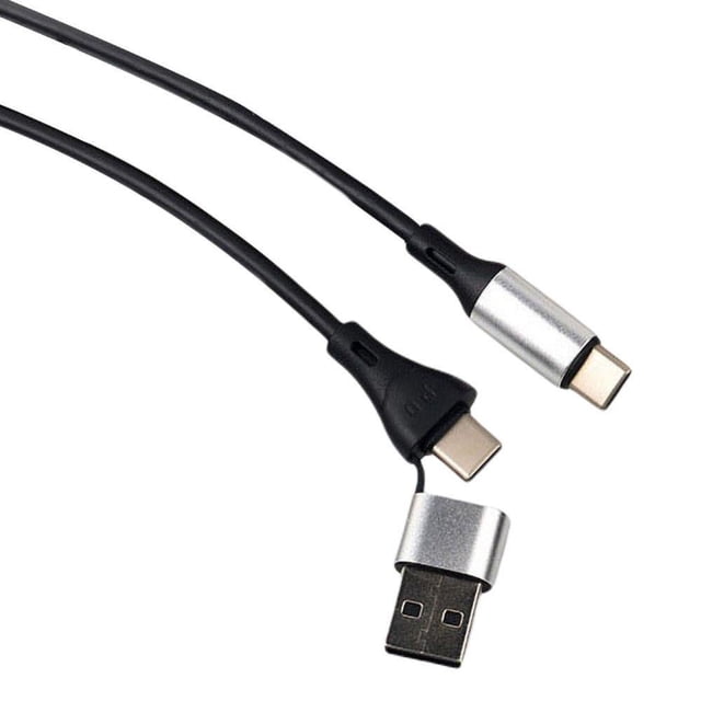 Double-head Type-c Data Cable USB Charger Cord 2 in 1 Charging Cable Fast Charging USB to Type-C 60W Charge Portable USB Cable
