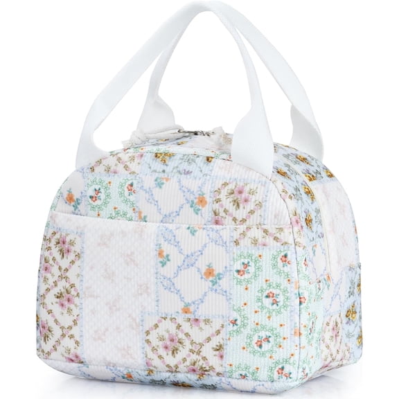 Lunch Bag - Insulated Lunch Box for Women, Reusable Large Capacity Cooler Bag for Adult, Small Leakproof Cute Corduroy Lunch Tote for Work Office Travel Picnic
