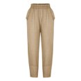 thumbnail image 5 of Idoravan Women's Plus Size Pants Clearance Fashion Women SolidCotton And Linen Casual Loose Trouser Wide Ninth Pants Pants, 5 of 9