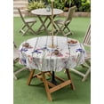 thumbnail image 3 of Outdoor Tablecloth with Umbrella Hole and Zipper, Spring Floral Round Table Cloth 60 Inch Waterproof Tablecloth, Summer Botanical Flowers Vintage Picnic Table Cover for Patio Camping, 3 of 7