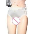 thumbnail image 2 of BLTIBY Women's High Waist Triangles Briefs Lace Open Sheer Transparent Mesh Breathable Fashion Comfortable Panties White L, 2 of 5