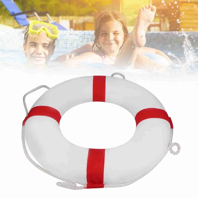 Safety Life Preserver Ring, Foldable Portable Swim Foam Buoy with Floating Lifesaving Rope , Pool Safety Throw Rings for Swimming Pool Rescue Lifeguard Wall Decoration
