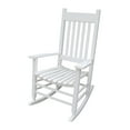 thumbnail image 3 of Outdoor Rocking Chair, Patio Wooden Rocking Chair with Smooth, High Back Armrests, for Garden, Balcony, Porch, White, 3 of 7