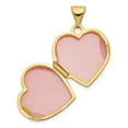 thumbnail image 5 of 10k Yellow Gold Heart Locket Pendant for Women with Floral Design, Hinged Photo Holder, Sentimental Jewelry for Love, Memory, Everyday or Special Occasion Wear, 5 of 7