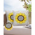 thumbnail image 6 of Pack of 2 Outdoor Pillow Covers, Mandala Sunflower Pattern Grey Waterproof Square Throw Pillowcase Cushion Decorative Pillow Covers for Couch Patio Tent, 18x18 in, 6 of 6