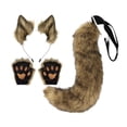 thumbnail image 1 of Orejas y cola de zorro para cosplay para mujeres y niñas, accesorios de cosplay, disfraz de Halloween de peluche Hierba amarilla, 1 of 9