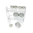 thumbnail image 4 of Set de 5 especieros y 3 frascos Good & Good con rack doble de acero inoxidable, 4 of 5