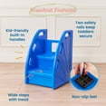 thumbnail image 5 of ECR4Kids Kiddie Climb Plastic Step Stool with Handles, 2-Step, Childrens Furniture, Blue, 5 of 9