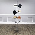 thumbnail image 2 of FixtureDisplays 5-Tier 15 Hat Rotating Hat Display Rack Free Standing Headwear Wig Rack Metal Floor Rack for Caps, Wigs & Hats 22X22X73" 10101, 2 of 12