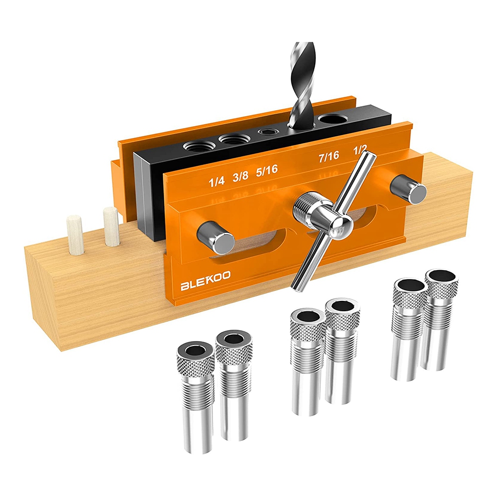 Self Centering Doweling Jig Kit, Drill Jig for Joiner Set, Adjustable
