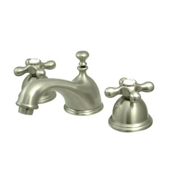 Kingston Brass  Two Handle 8 in. to 16 in. Widespread Lavatory Faucet with Brass Pop-up - Satin Nickel