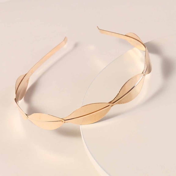 WZXFASHION Headbands for Women Retro Style Metal Leaves Accessories For Daily Outfits