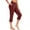 Wine, variant on PEASKJP Women's Cotton Leggings High Waisted Crossover Workout Lounge Bell Bottom Jazz Dress Pants, Black M