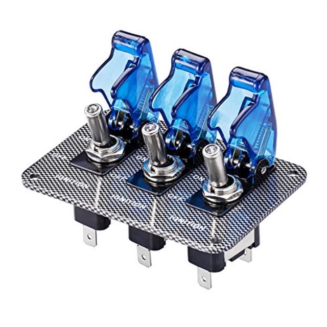 Toggle Switch,Dc 12v Carbon Fiber Surface Panel Car Toggle Switch with